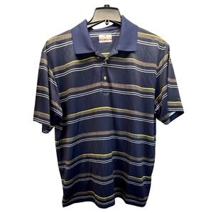 Grand Slam XL Mens Striped Golf Polo Shirt‎ Short Sleeve Blue